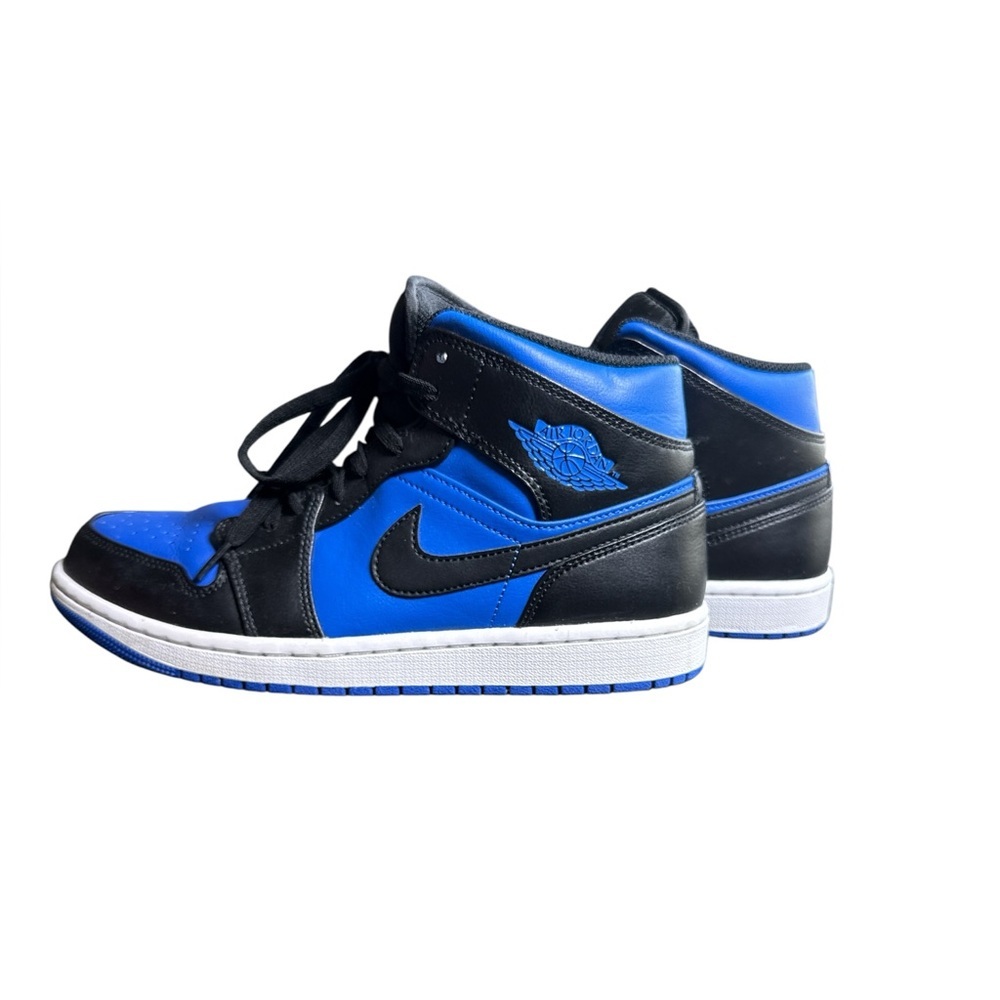 Air Jordan 1 Mid Men’s Black and Blue Sneakers